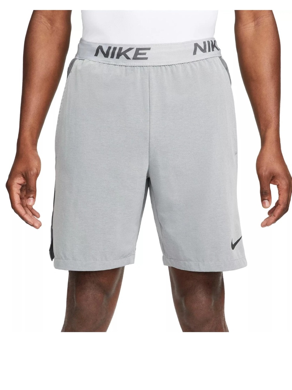 Nike Pro Dri-FIT Flex 8" Training Shorts Gray Mens Size XL